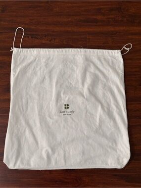 Kate Spade White Drawstring Dust Bag 17” x 17”